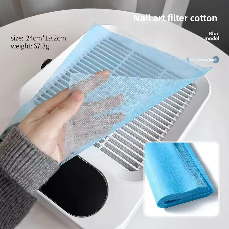 Pink Blue White 100Pcs Disposable Non Woven Filter Paper Nail Art Vacuum Dust Collector Manicure Tools Accessories Vue