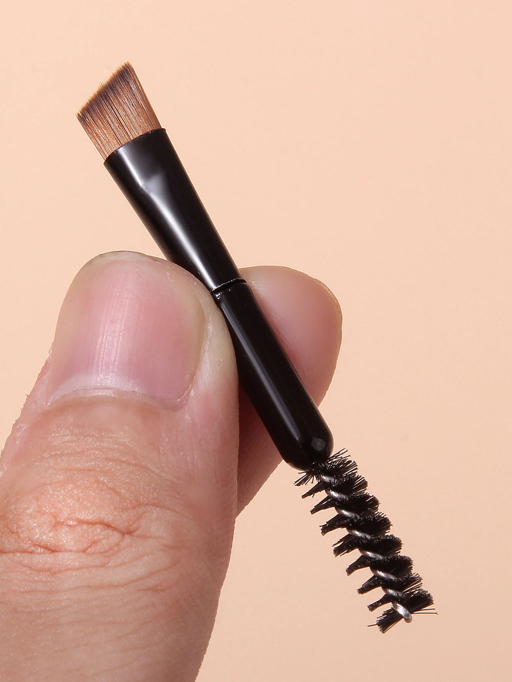 Professional Double‑Ended Eyebrow Brush, Angled Head Brow Contour & Spoolie Mascara Wand Makeup Brushes, Portable Eye Make Tools Vue