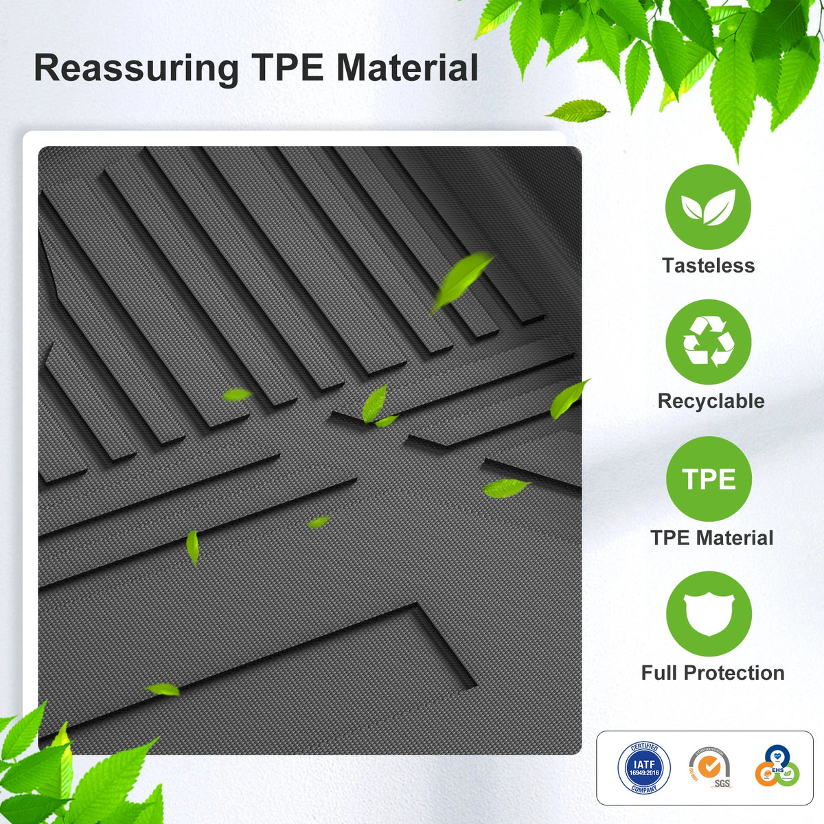 Smabee Left Drive for Dacia Duster Renault Duster 2018-2024 Fuel Version TPE 3D Car Floor Mats Cargo Trunk Pad Accessories Black Vue