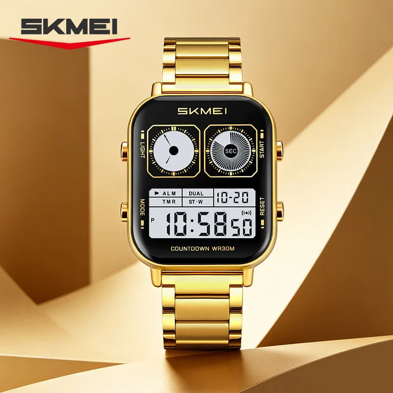 SKMEI 2690 Men's Digital Sport Watch – Waterproof, Stainless Steel Digital Sport Watch Vue