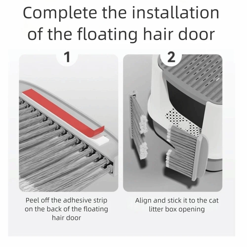 Effective Cat Floating Hair Door Professional Self-adhesive Pet Hair Removal Brush Multifunctional Litter Box Door Brush Vue