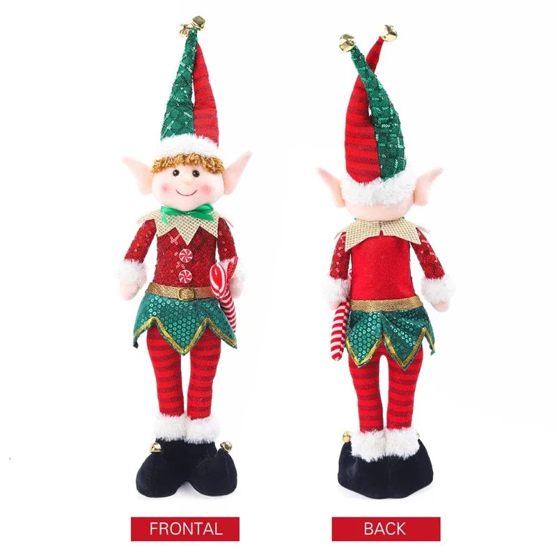 Fabric Standing Elf Plush Doll Christmas Party Centerpiece Table Decor Home Office Gift For Kids And Adults Cute Festive Accent Vue