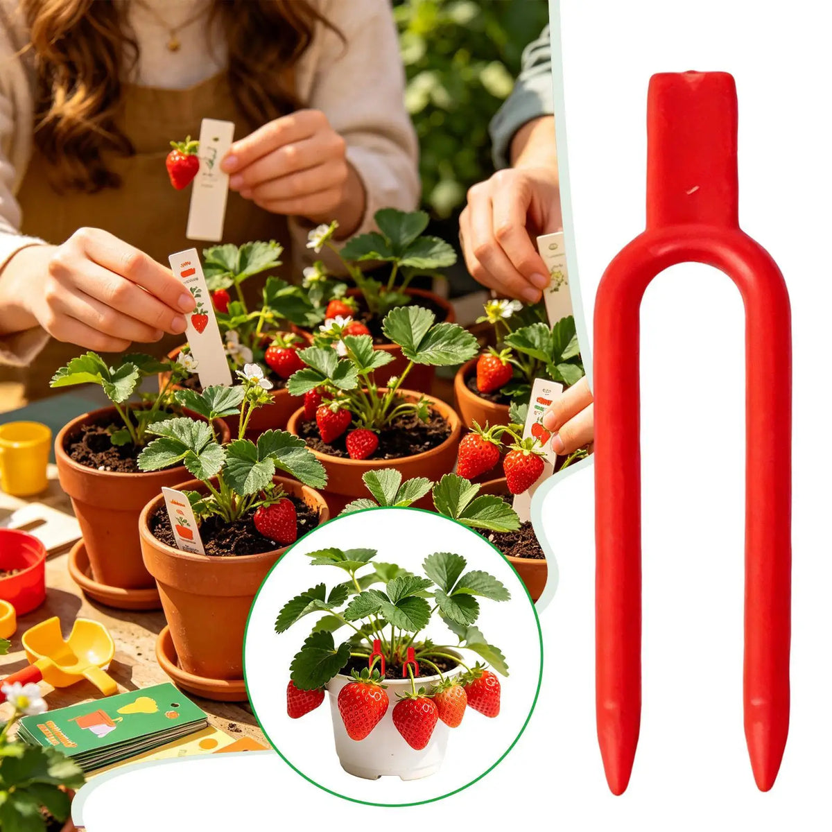 100PCS Plant Vine Fixing Pins, Reusable Garden S taples For Strawberry Watermelon Climbing Plants, Heavy Duty Securing Tool Vue