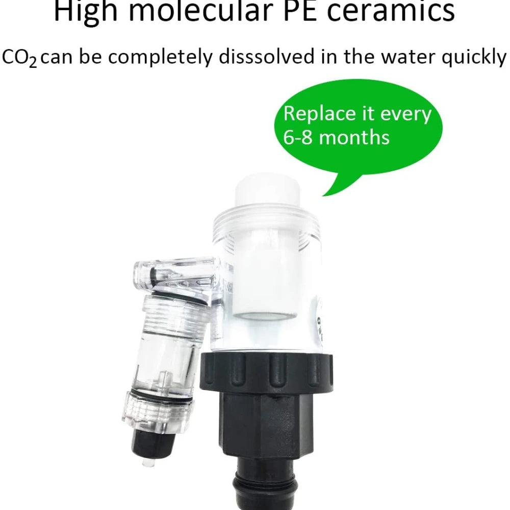 Carbon Dioxide Dissolver CO2 Diffuser Enhanced Dissolution With Bubble Counter Integrated Check Valve For Aquarium Fish Tank Vue