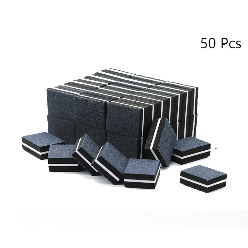 50Pc Professional Mini Nail Art buffer 100/180 Sandpaper Manicure Care File Sanding Polishing Nails File Grinding Equipment Tool Vue