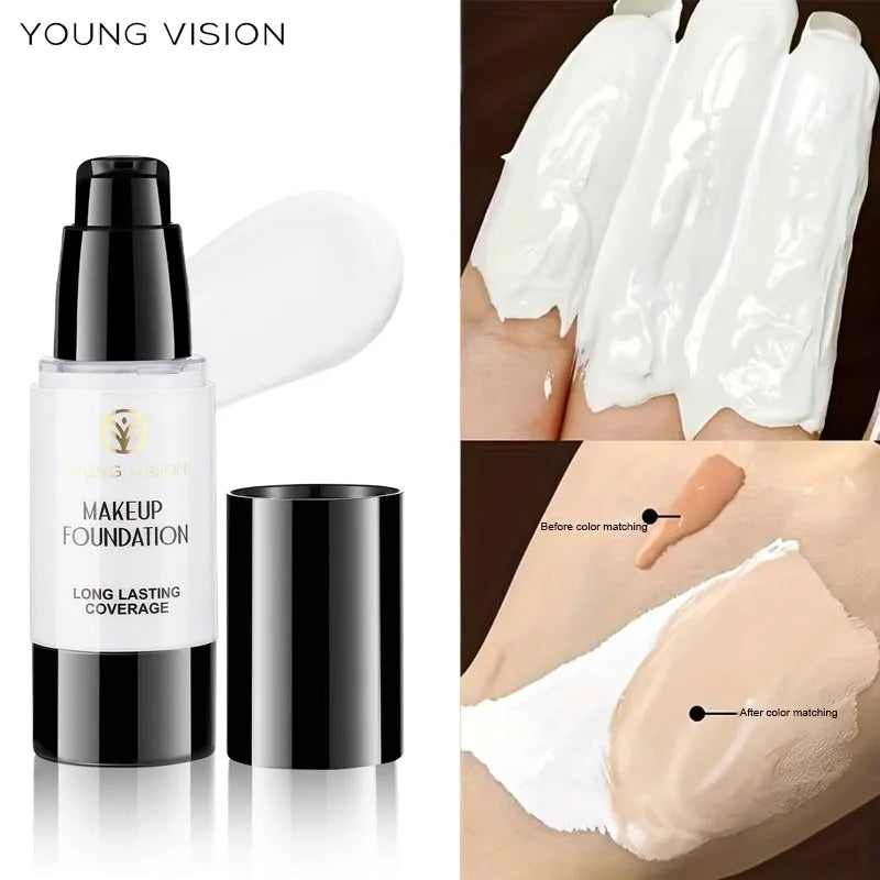 30ML Pressed Pure White Liquid Foundation Mixable Cos Stage Makeup Adjuster Lighten Brighten Vue
