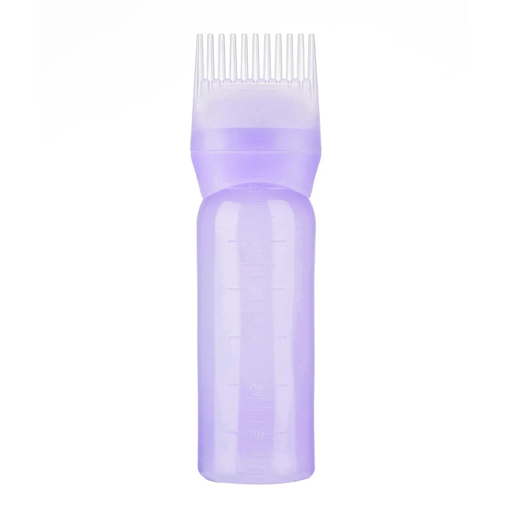 KLINA 120ml Hair Root Comb Applicator Bottle Hair Color Oiling Dye Brush Squeeze Bottles For Styling ABS Refill Container Vue PURPLE