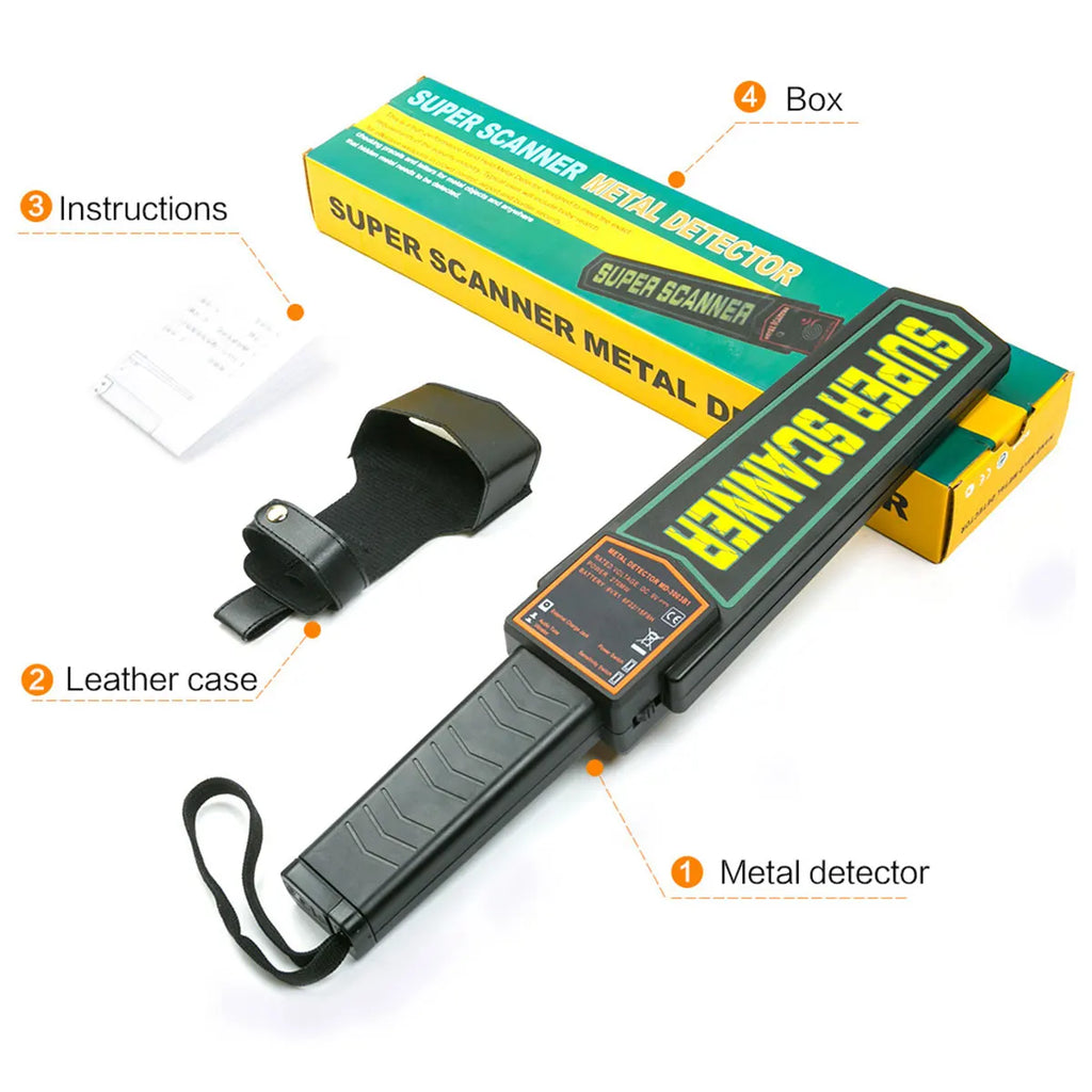 LAOLAU Metal Detector Handheld Metal Detection Outdoor Gold Finder Portable Scanner Depth Wall Detector Safe Checking Vue black