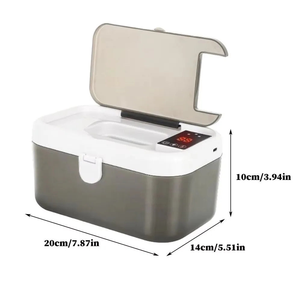 Quick Heating Baby Wipe Warmer Case Digital Display Small Wet Towel Dispenser USB Charging Dispenser Car Napkin Heating Box Vue