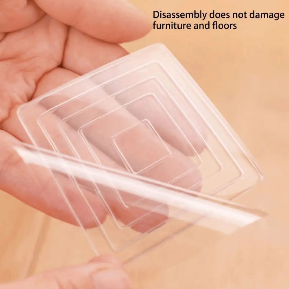 4Pcs Non-Slip Silent Table Foot Mat Self Adhesive Washable Sofa Chair Foot Fixed Pads Anti-Moving Transparent Furniture Gaskets Vue