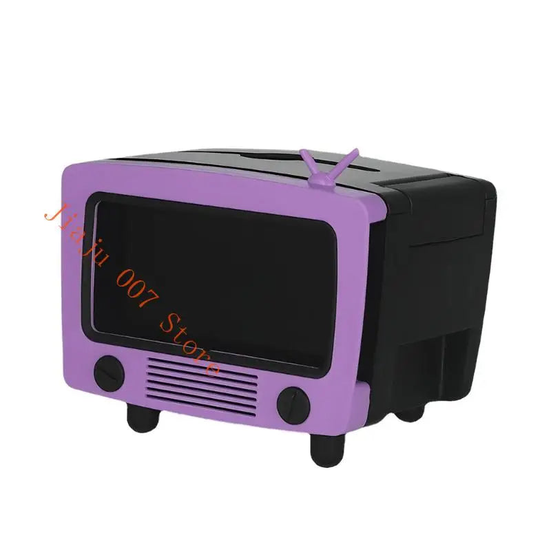 Tissue Box with Phone Stand & Storage – Up to 6.7" Phones Desktop Tissue Organizer Vue for Purple China Mainland