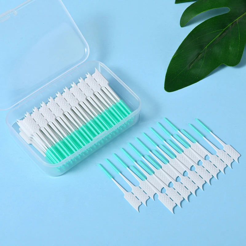 Interdental Brushes Silicone Toothpicks Teeth Floss Oral Hygiene Teeth Cleaning Soft Bristle Clean Between Teeth Toothbrush Vue