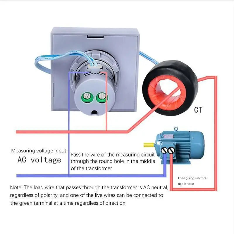 6-in-1 Multifunction LED Display Voltmeter Ammeter Wattmeter Frequency Power Electricity Meter AC50-300V/AC250-450V Coulometer Vue