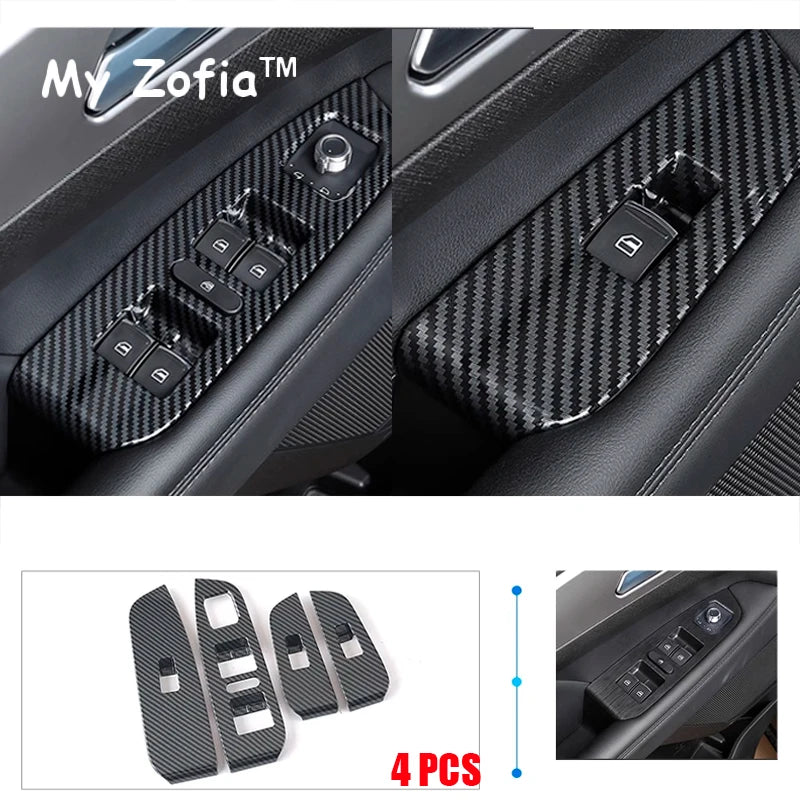 For GWM Poer KingKong 2023 2024 2025 Window Control Switch Steering Wheel Panel Cover Trim Carbon Fiber Cover Trim Accessories Vue F