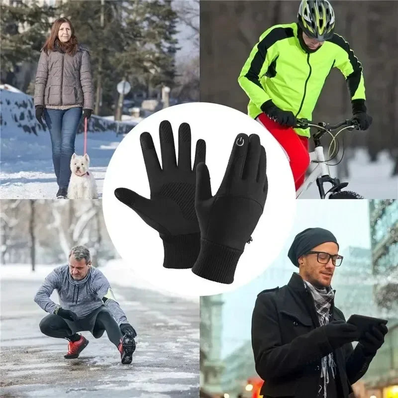 Fleece Lined Winter Thermal Gloves Waterproof Windproof Full Finger Touchscreen Gloves Outdoor Sports Cycling Motorcycle Warm Vue