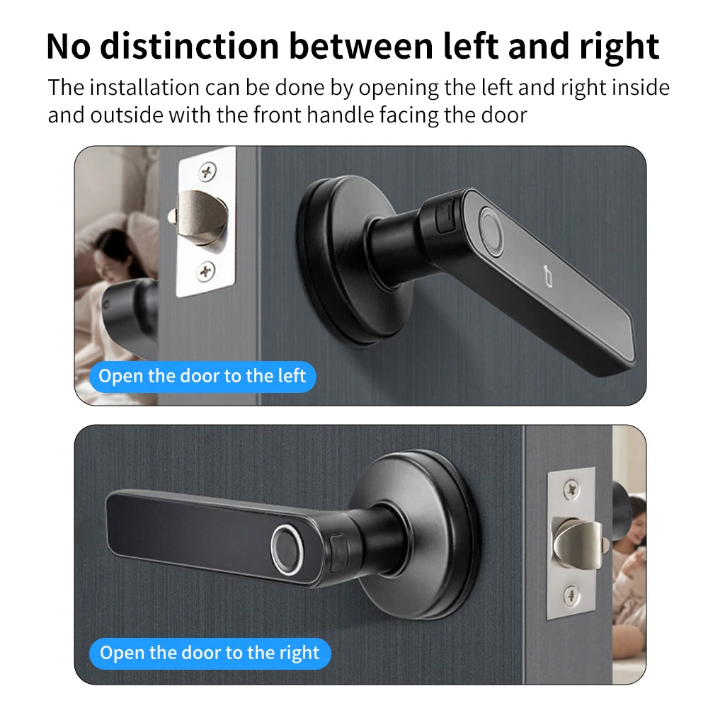 Tuya Bluetooth Smart Door Lock, Fingerprint Lock, Password Digital Lock Handle Multiple Unlocking Methods Wifi Gateway Optional Vue