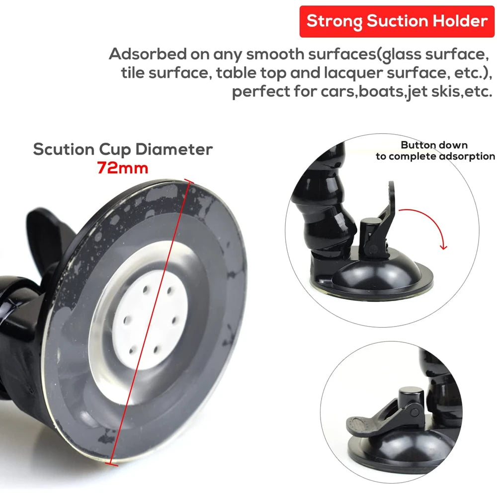 Windshield Suction Cup Car Mount Bracket Flex Clamp Arm For GoPro Hero 10 9 8 DJI Mount for Smartphone Action Camera Accessories Vue
