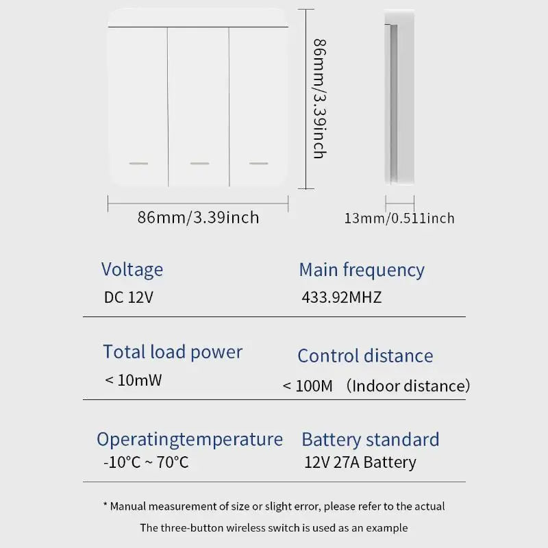 Wireless ON OFF RF433 Module Remote Control Light Switch 1/2/3 Gang Push Button Wall Light Switch For Light Bulb Chandelier Vue