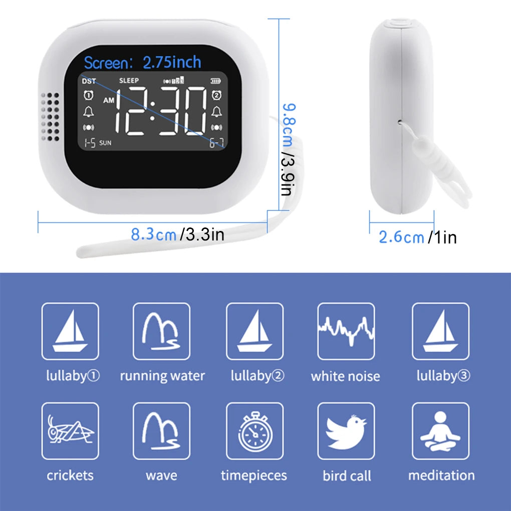 Vibrating Alarm Clock Wireless Loud Alarm Clock With White Noise Deep Sleep Digital Travel Clock Snooze function Alarm Clock Vue