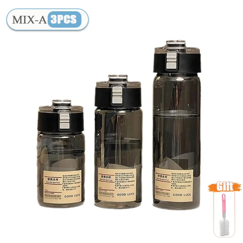 350/550/800ml Portable Plastic Water Cup Heat Resistant Simple Design for Students School Outdoor Travel Reusable Drinkware Vue MIX-3PCS