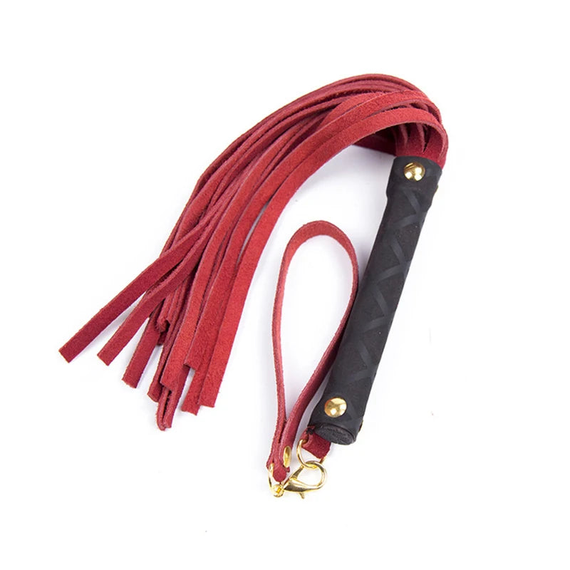 Pu Leather Pimp Whip Racing Riding Crop Party Flogger Hand Cuffs