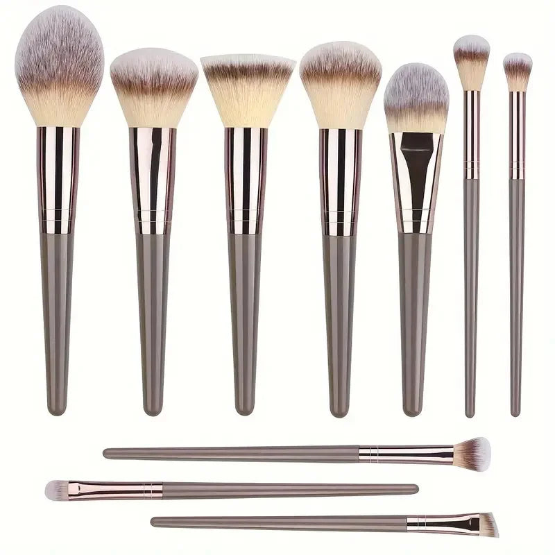 10-20PCS Premium Makeup Brushes Set with Hairband Wrist Rest Silicone Sponge Ball Powder Puff And Cleaning Tool Included Vue 10BR