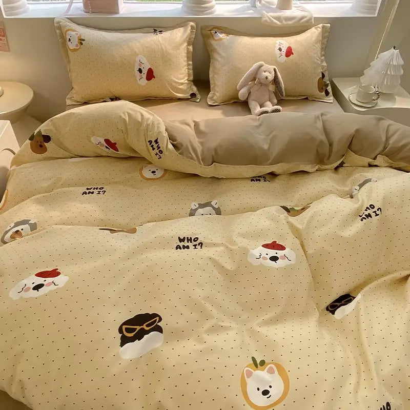 Cute Capybara Duvet Cover Set Boys Girls 3 4pcs Bedroom Decoration Flat Bed Sheet Pillowcases Single Double Size Bedding Set Vue 03 Twin 4pcs 150x200