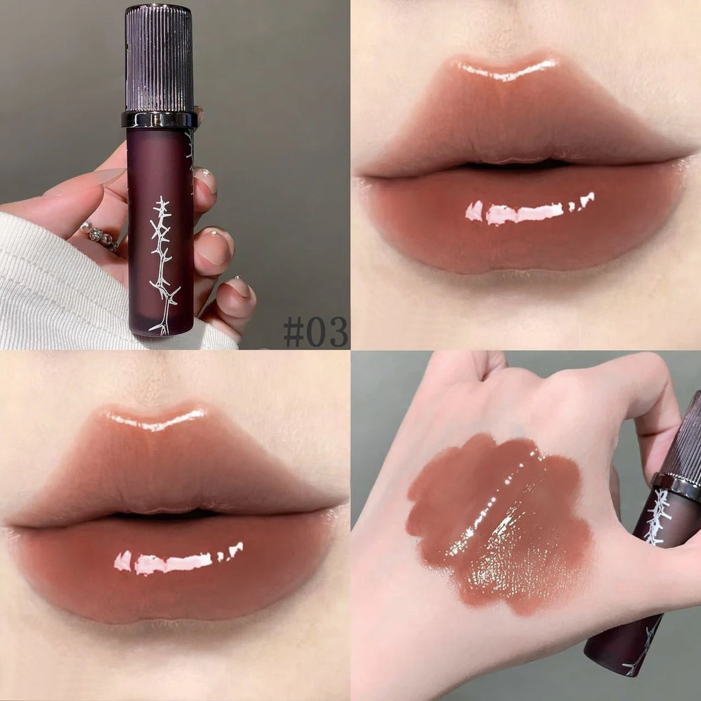 Kobeleen Diamond Shining Water Gloss Mirror Lip Gloss Lasting Moisturizing Easy To Color Do Not Stick To Daily Lipstick Cosmetic Vue 03