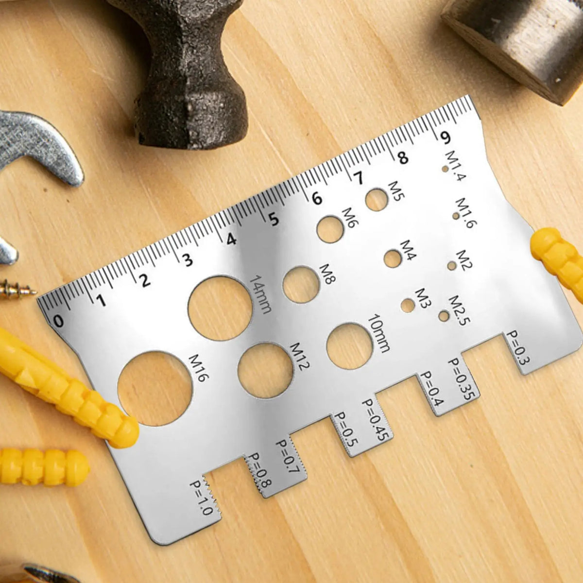 410 Stainless Steel Thread Gauge Screw Measuring Ruler Multifunctional Easy-to-Read Thread Gauge Ruler For Home Industry Repair Vue