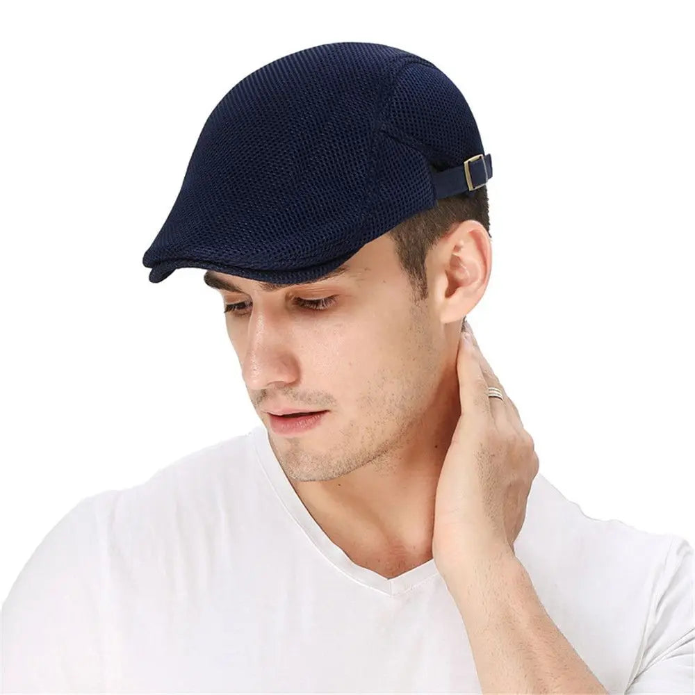 Summer Adjustable Mesh Breathable Peaked Cap Beret Hat Golf