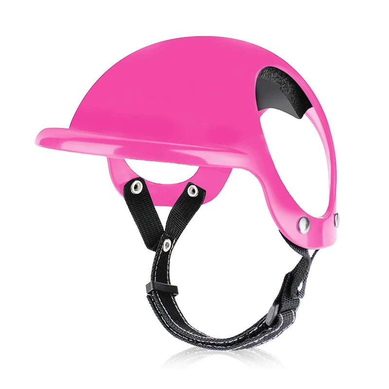 Pink Dog Helmet for Small Medium Dog Pet Motorcycle Helmet with Ear Holes Doggy Safety Hat with Adjustable Belt Outdoor Walking Vue Pink S