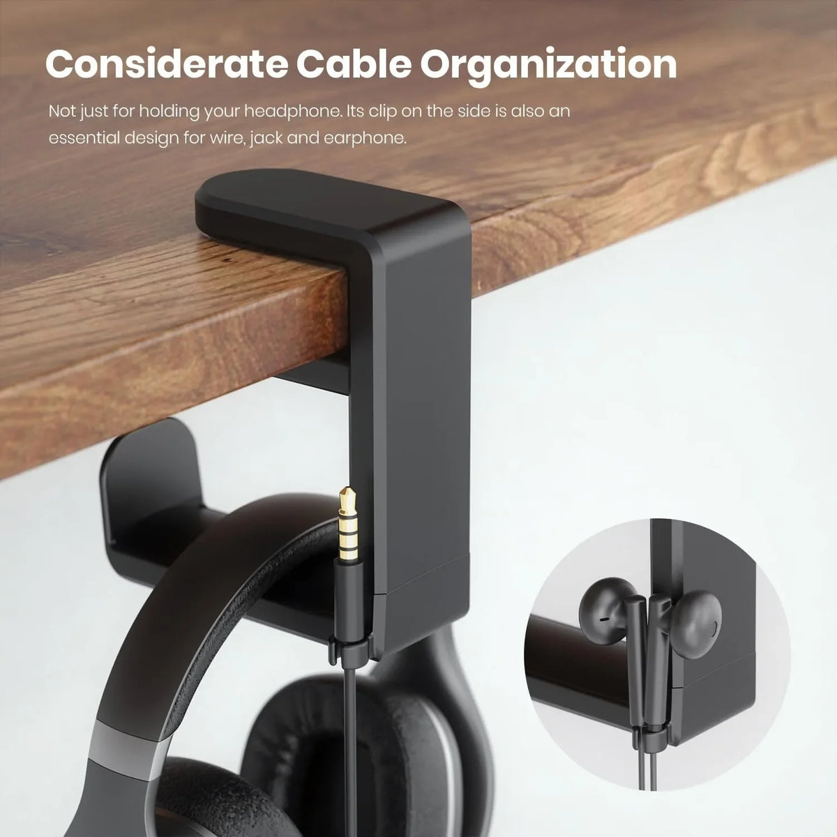 360° Rotating Headphone Stand Desktop Headset Holder PC Gaming Headset Desk Hanger Hook For Earphone Controller Vue