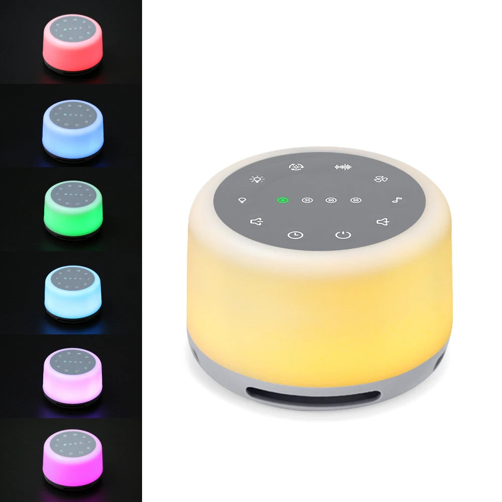 Portable Baby Sleep Machine Desktop White Noise Sound Machine for Baby Sleeping 18 Soothing Sounds 15/30/60min Timer Vue White B