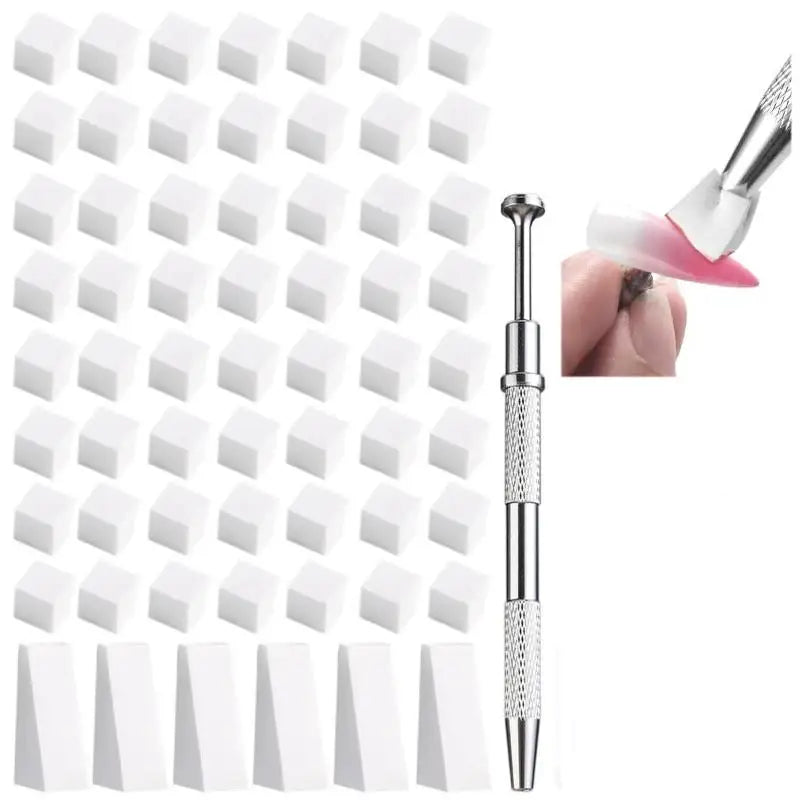 Nail Art Sponge Set With Grab Pen For Gradient Ombre Gel Polish 5pcs Manicure Tool Kit For Home Or Professional Use Vue