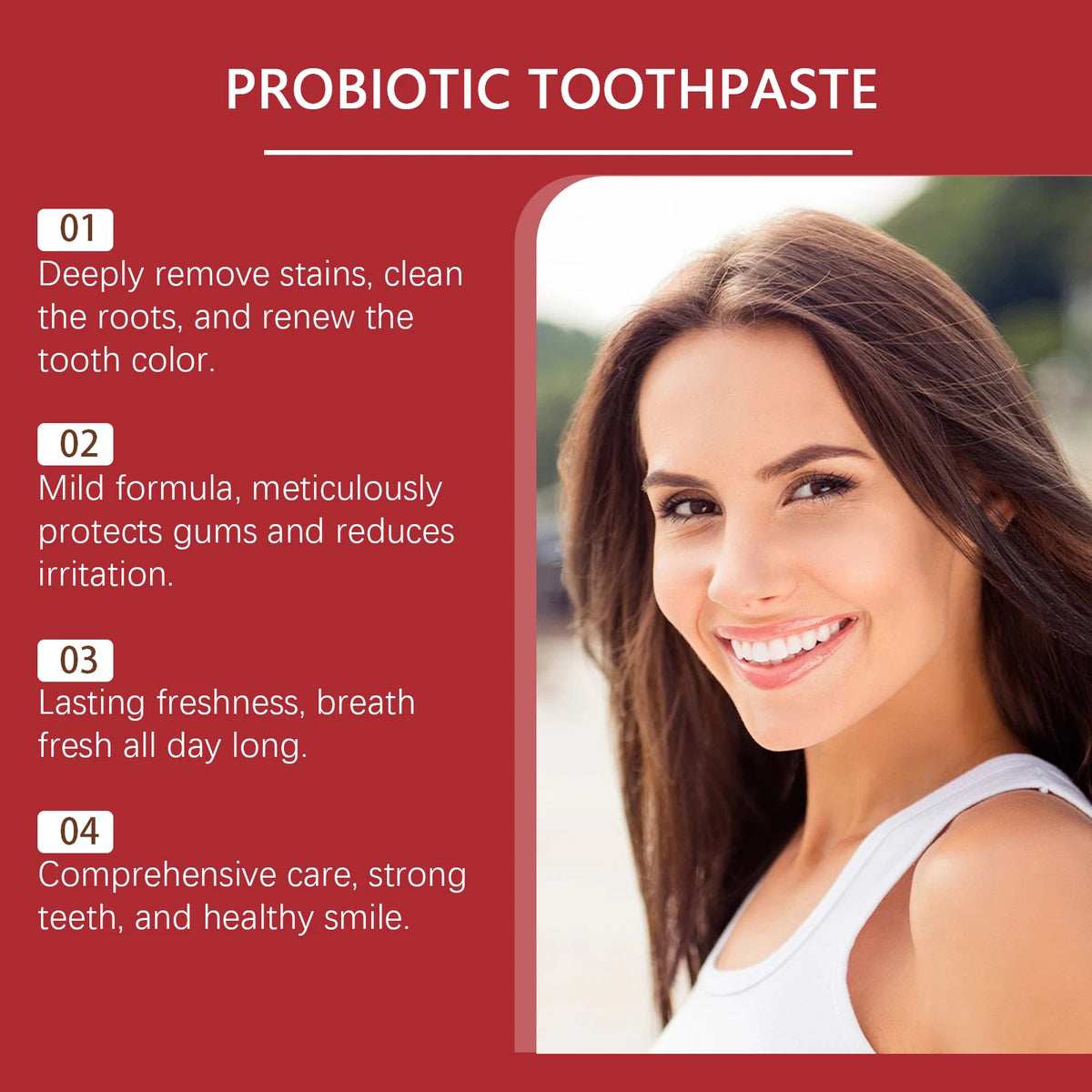 Probiotic Toothpaste Cleans Odor and Dirt, Gently Cares for Teeth, Cleans and Protects Teeth for Daily Oral Care Effectively Vue