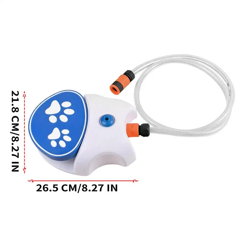 26.5x21.8cm Step-On Dog Water Fountain with 162cm Hose, Pet Drinking Dispenser Pedal, Hands-Free Sprinkler for Patio Garden Lawn Vue USB Type-C A