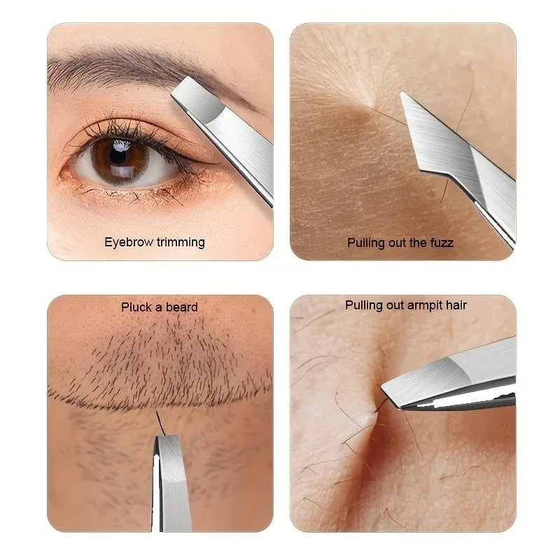 4pcs Set Professional Tweezers Set Perfect For Eyebrow Hair Removal Splinter Very Effortless and Relaxed to Remove Vue