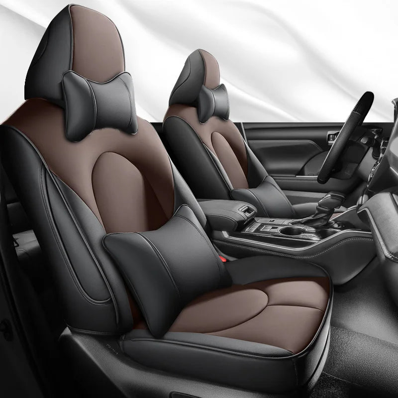 5 Seats High-quality Car Special Seat Cover For Toyota Highlander 2022-2026 Interior Decoration Waterproof Leatherette Full Set Vue