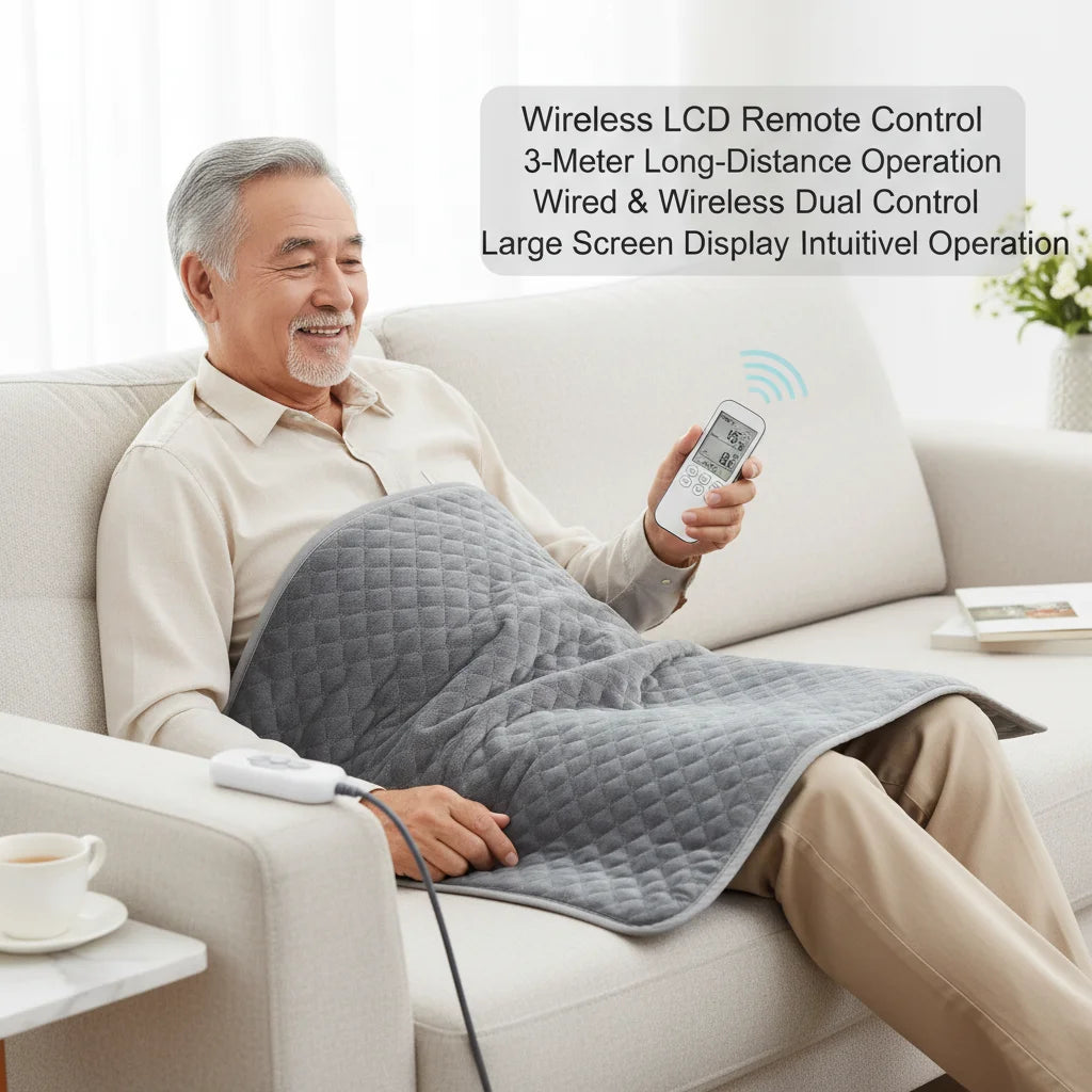 Electric Heating Pad 40×80cm | 6 Heat Levels, Remote & LCD Electric Heating Pad Vue