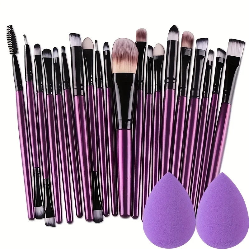 20Pcs Makeup Brush Set Eye Shadow Brush Full Set Beauty Makeup Concealer Brushes Blush Loose Powder Highlighter Foundation Tools Vue