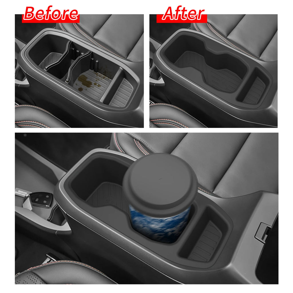 Smabee for Chevrolet Chevy Bolt 2027+ TPE Center Console Cup Holder Shock-Absorbing Insert Drinks Storage Box Accessories Vue