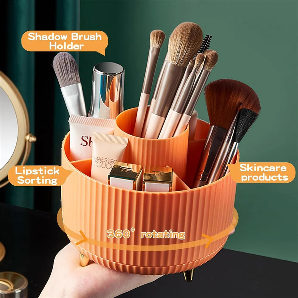 360° Rotate Makeup Brush Holder Organizer, Makeup Organizers Countertop, Makeup Organization and Skincare Storage for Vanity Vue