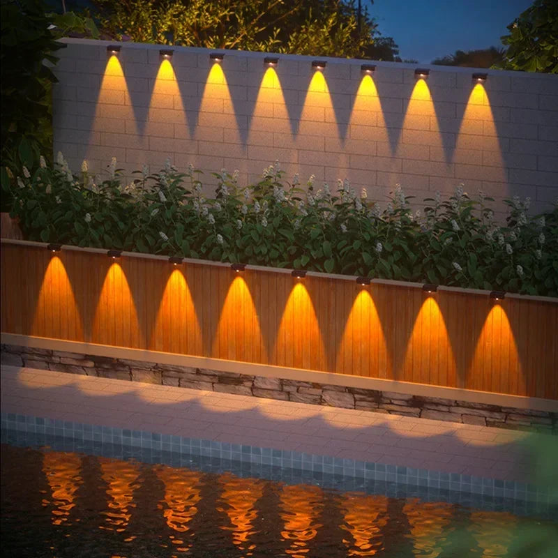 1/2/4PCS Solar Wall Lights Outdoor Waterproof Garden Step Lighting for Yard Fence Stair Pathway Decoration Outside Solar Lights Vue