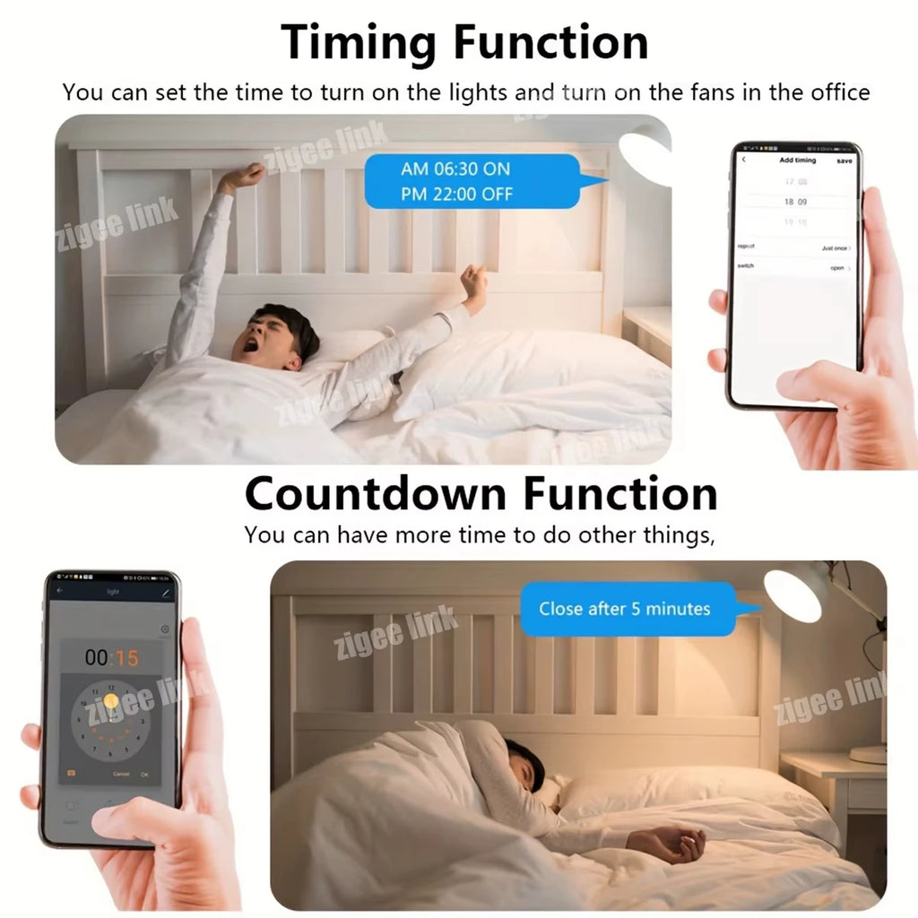 Zigbee3.0 WiFi Mini DIY Smart Breaker 2-Way Control Relay Module Wireless Timing Voice Control Smart Home Automation Accessory Vue