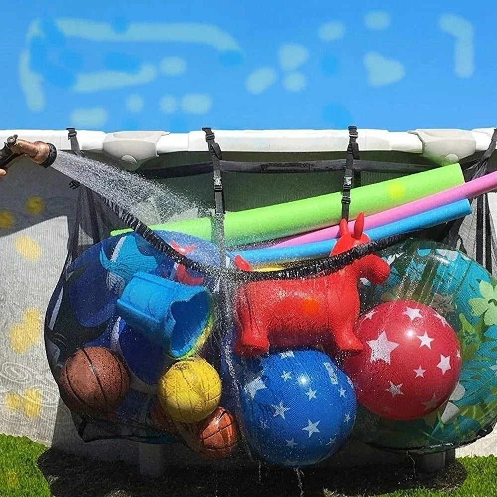 Large Capacity Swimming Pool Hanging Storage Bag Adjustable Heavy Duty Beach Hanging Bag Folding Swimming Pool Bag Beach Vue