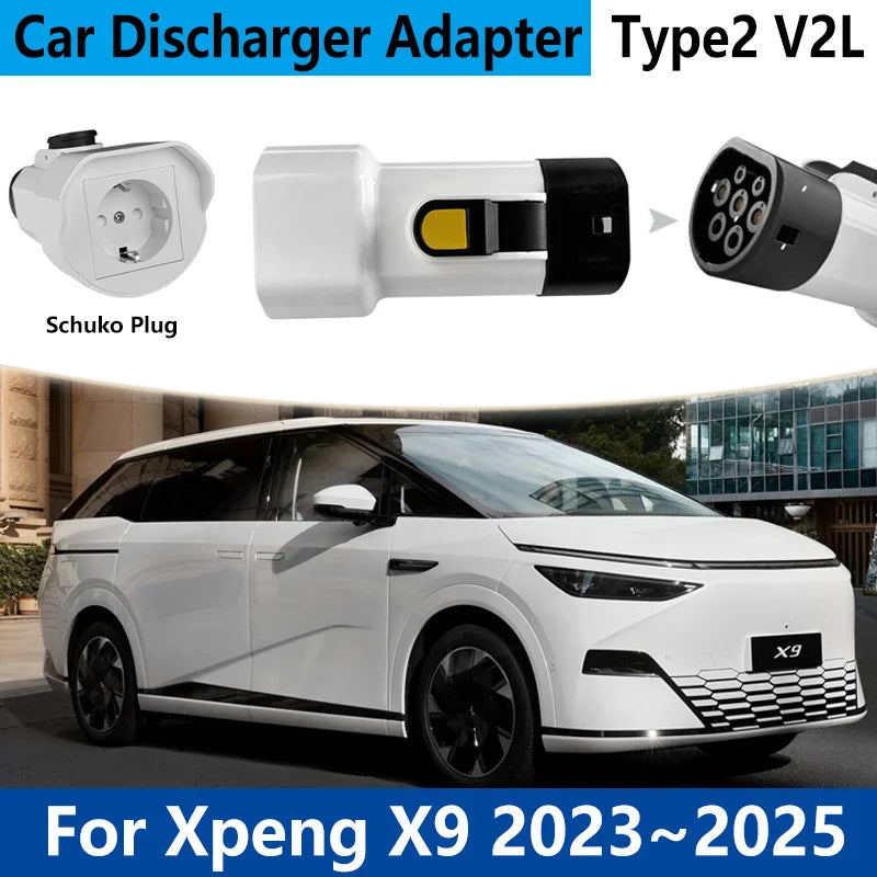 Car Discharger Type2 V2L For Xpeng X9 Accessories H93 2023 2024 2025 Vehicle To Load Multi-function Adapter Cable Adapter Plug Vue