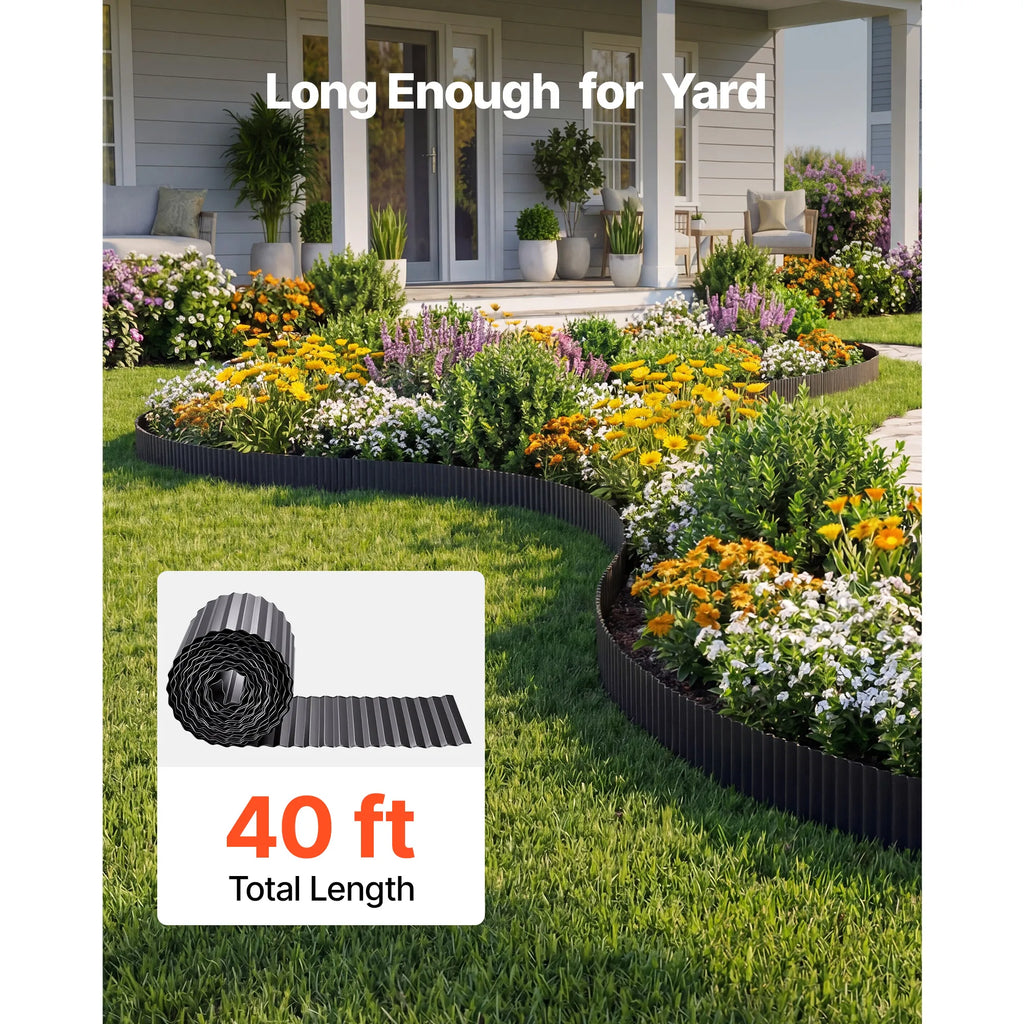 Galvanized Steel Landscape Edging 40/50 ft – Bendable Metal Border Landscape Edging Vue