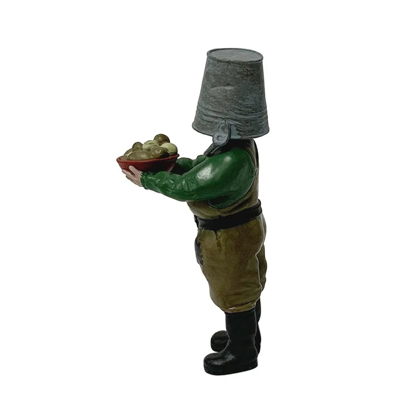 12cm Game Reanimal Character Figurine Iron Bucket Model Toy Collectible Figure Display Model Toy Gift Vue