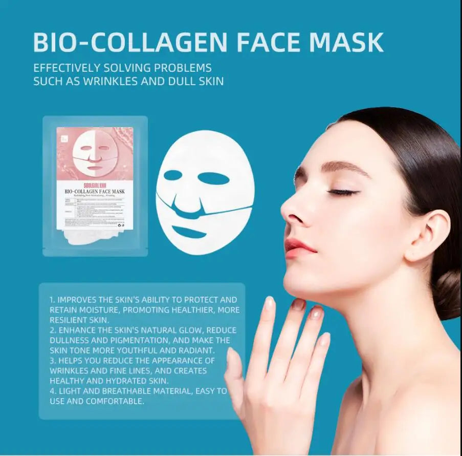 Bio-Collagen Real Deep Mask Overnight Collagen Mask with Hydrolyzed Collagen Soluble Collagen Sheet Mask for Skin Care Korean Vue