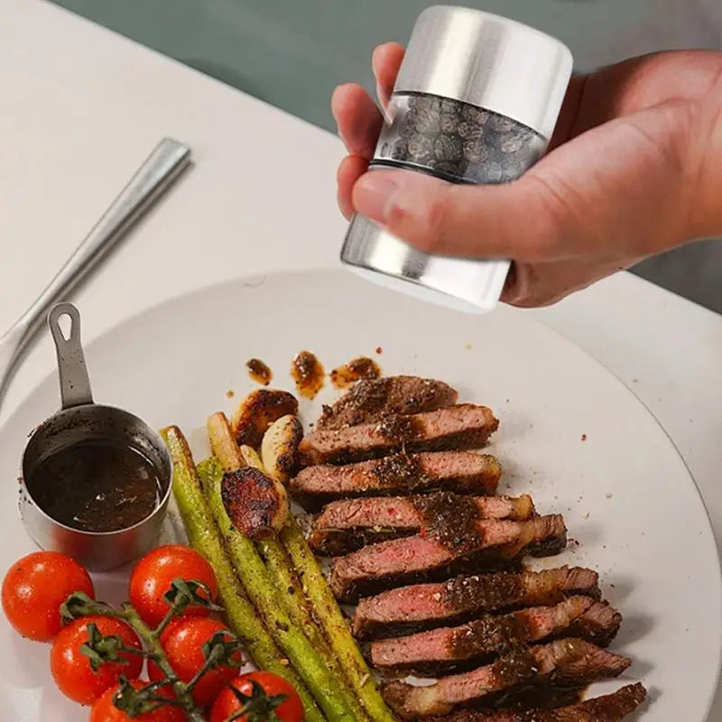Pepper Grinder Manual Stainless Steel Mill Tiny Pepper Mill Shaker Portable Salt Grinder Seasoning Shaker Kitchen Grinding Gadge Vue